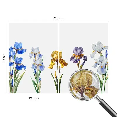 Papier peint photo sur tissu non tissé fleurs d'iris