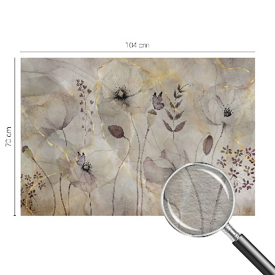 Papier peint panoramique intissé avec un motif de fines fleurs