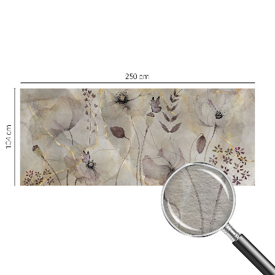 Papier peint panoramique intissé avec un motif de fines fleurs