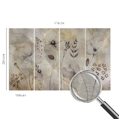 Papier peint photo imprimé sur tissu non tissé Fleurs délicates