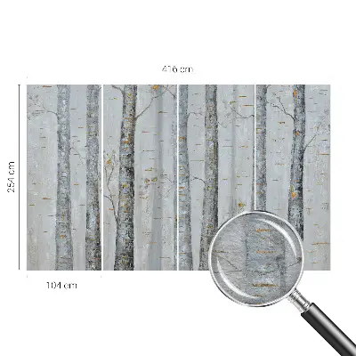 Papier peint photographique sur tissu non tissé bouleaux