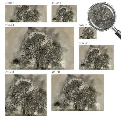 Papier peint photographique sur tissu non tissé Arbres mystérieux