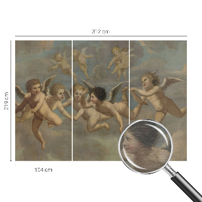 Papier peint panoramique haut de gamme avec des figures d'anges