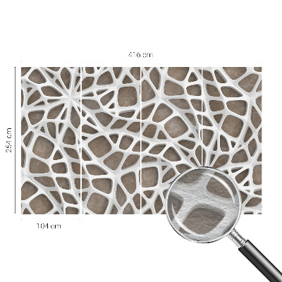Décoration murale panoramique intissé avec un motif de maille en dentelle