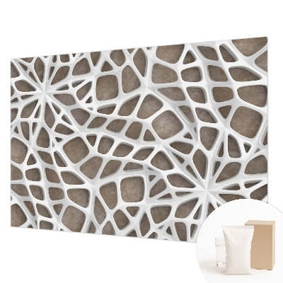 Décoration murale panoramique intissé avec un motif de maille en dentelle
