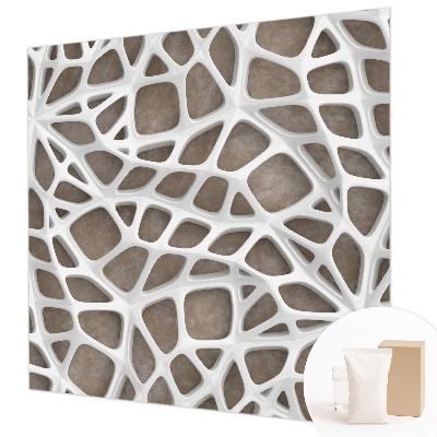 Décoration murale panoramique intissé avec un motif de maille en dentelle