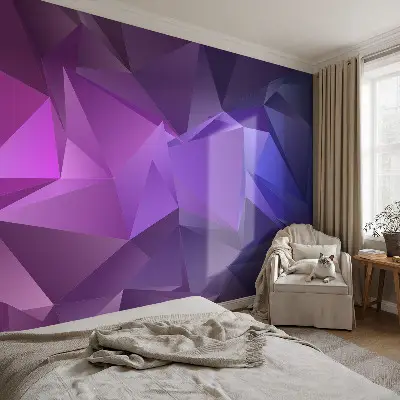 Papier peint intissé imprimé Triangles violets
