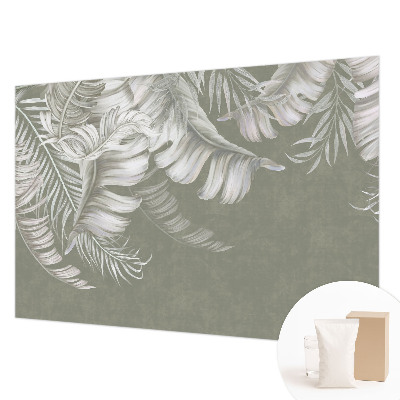 Poster mural panoramique avec un motif de feuilles délicates