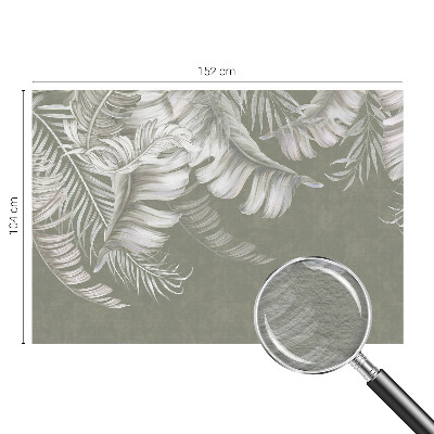 Poster mural panoramique avec un motif de feuilles délicates