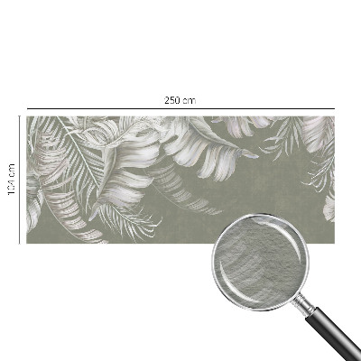 Poster mural panoramique avec un motif de feuilles délicates