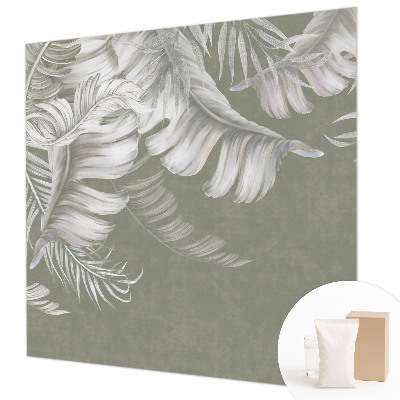 Poster mural panoramique avec un motif de feuilles délicates