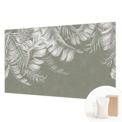 Poster mural panoramique avec un motif de feuilles délicates