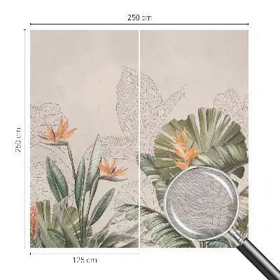 Papier peint photographique sur tissu non tissé fleurs tropicales