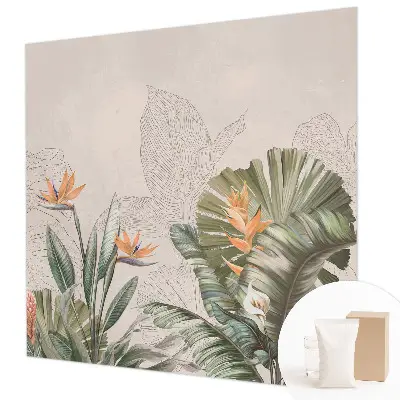 Papier peint photographique sur tissu non tissé fleurs tropicales