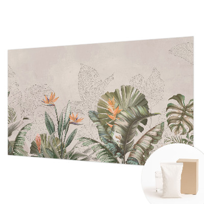 Papier peint panoramique à motif de fleurs tropicales