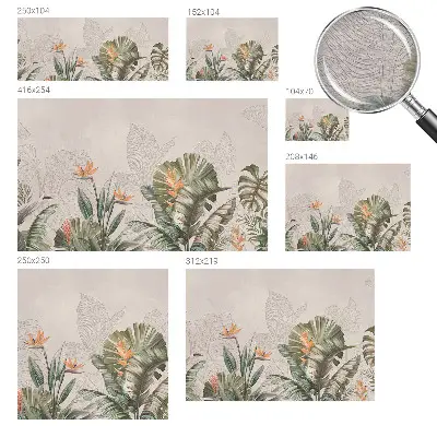 Papier peint photographique sur tissu non tissé fleurs tropicales
