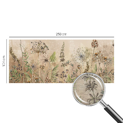 Papier peint panoramique sur mesure avec motif de fleurs rustiques