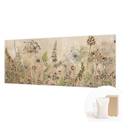 Papier peint panoramique sur mesure avec motif de fleurs rustiques