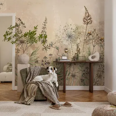 Papier peint photo grand format pour le mur fleurs rustiques
