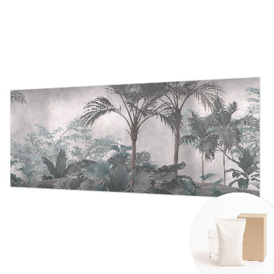 Papier peint panoramique salon avec un motif de nature exotique