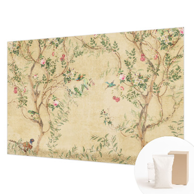 Papier peint panoramique haut de gamme avec des accents floraux