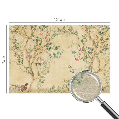 Papier peint panoramique haut de gamme avec des accents floraux