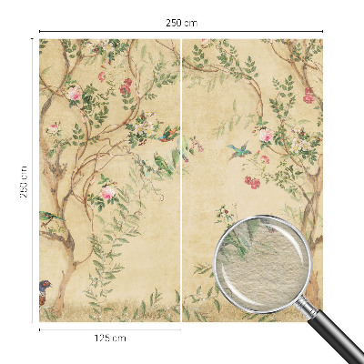 Papier peint panoramique haut de gamme avec des accents floraux
