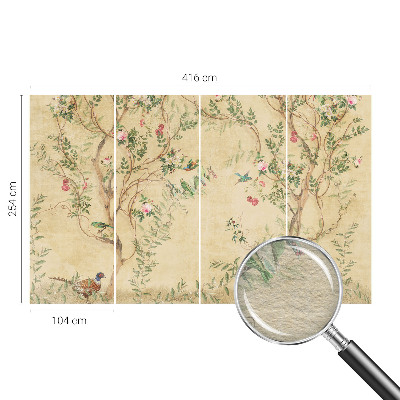 Papier peint panoramique haut de gamme avec des accents floraux
