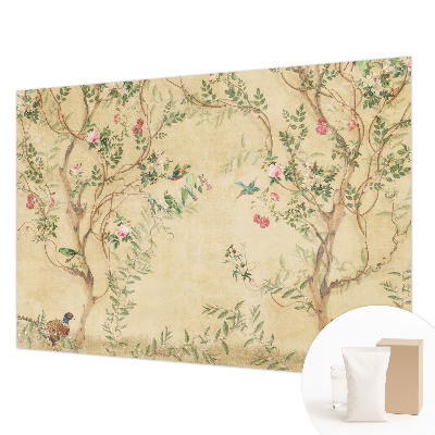 Papier peint panoramique haut de gamme avec des accents floraux