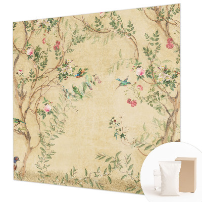 Papier peint panoramique haut de gamme avec des accents floraux