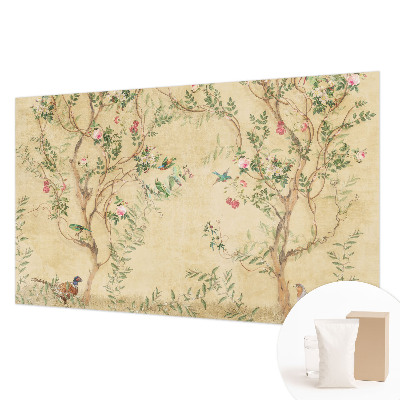Papier peint panoramique haut de gamme avec des accents floraux