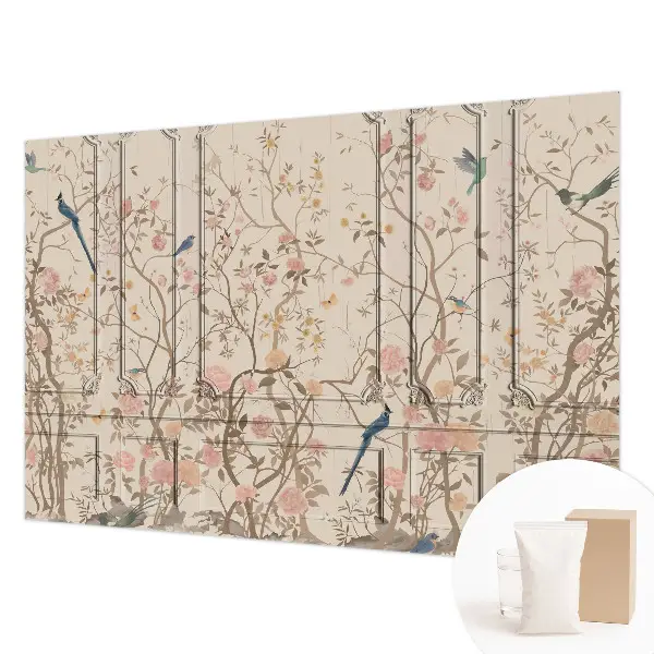 Papier peint photo grand format pour le mur Oiseaux et fleurs