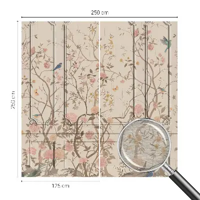 Papier peint photo grand format pour le mur Oiseaux et fleurs