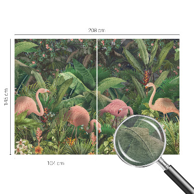 Papier peint panoramique tendance avec des flamants roses