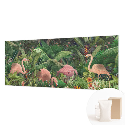Papier peint panoramique tendance avec des flamants roses