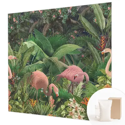 Papier peint photo imprimé sur tissu non tissé flamants roses
