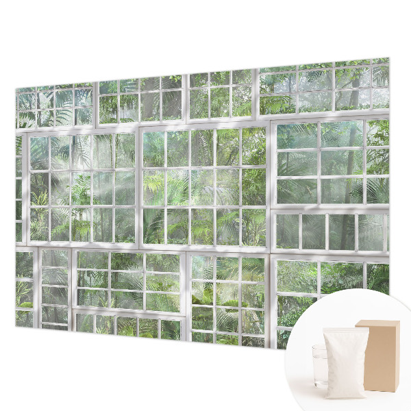 Papier peint photo intissé avec un décor de forêt verte
