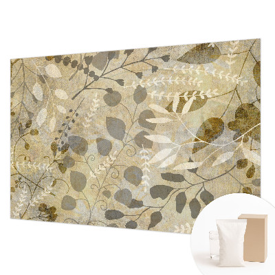 Papier peint photo avec motif de feuilles et de brindilles