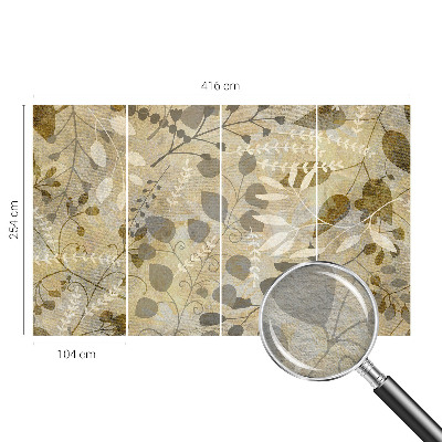 Papier peint photo avec motif de feuilles et de brindilles