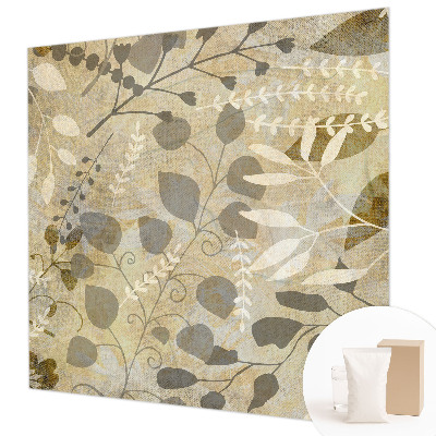 Papier peint photo avec motif de feuilles et de brindilles