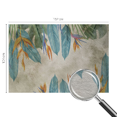 Décoration murale panoramique intissé avec motif de fleurs tropicales