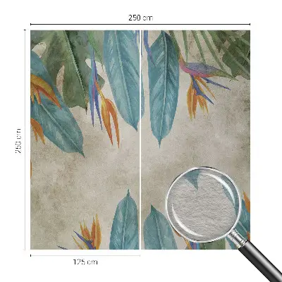 Papier peint intissé fleurs tropicales