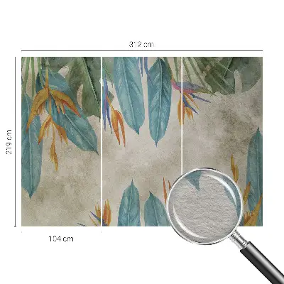 Papier peint intissé fleurs tropicales