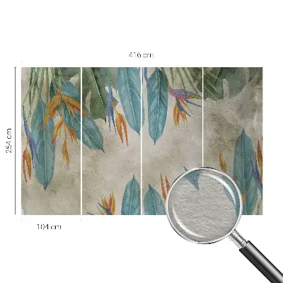 Papier peint intissé fleurs tropicales