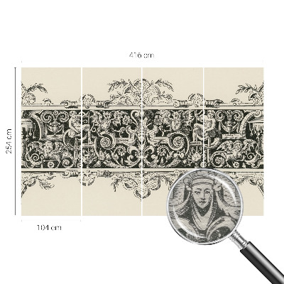 Tapisserie panoramique avec des motifs mythologiques