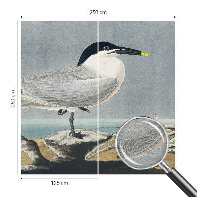 Papier peint panoramique tendance avec un motif élégant d'ornithologie