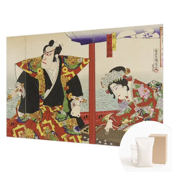 Papier peint panoramique chambre avec un motif de théâtre japonais