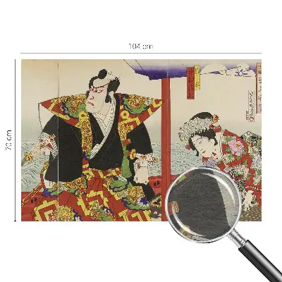 Papier peint panoramique chambre avec un motif de théâtre japonais