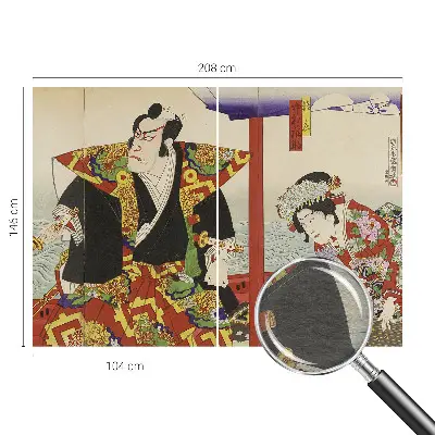 Papier peint panoramique chambre avec un motif de théâtre japonais