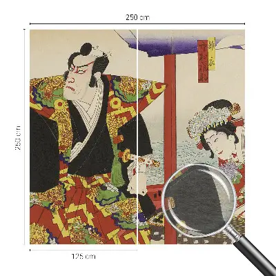 Papier peint panoramique chambre avec un motif de théâtre japonais